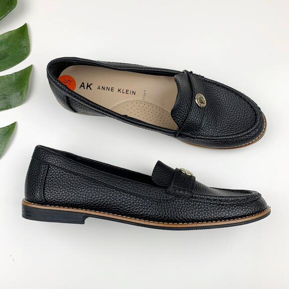 Anne Klein Shoes - Anne Klein AK Nexxt Loafers iflex Black Faux Leather Slip On Shoes Women's 9.5